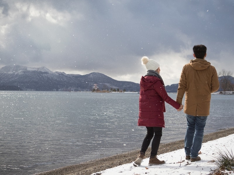 Niseko Photography engagement photography at Lake Toya